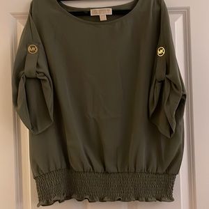 MK sage green blouse